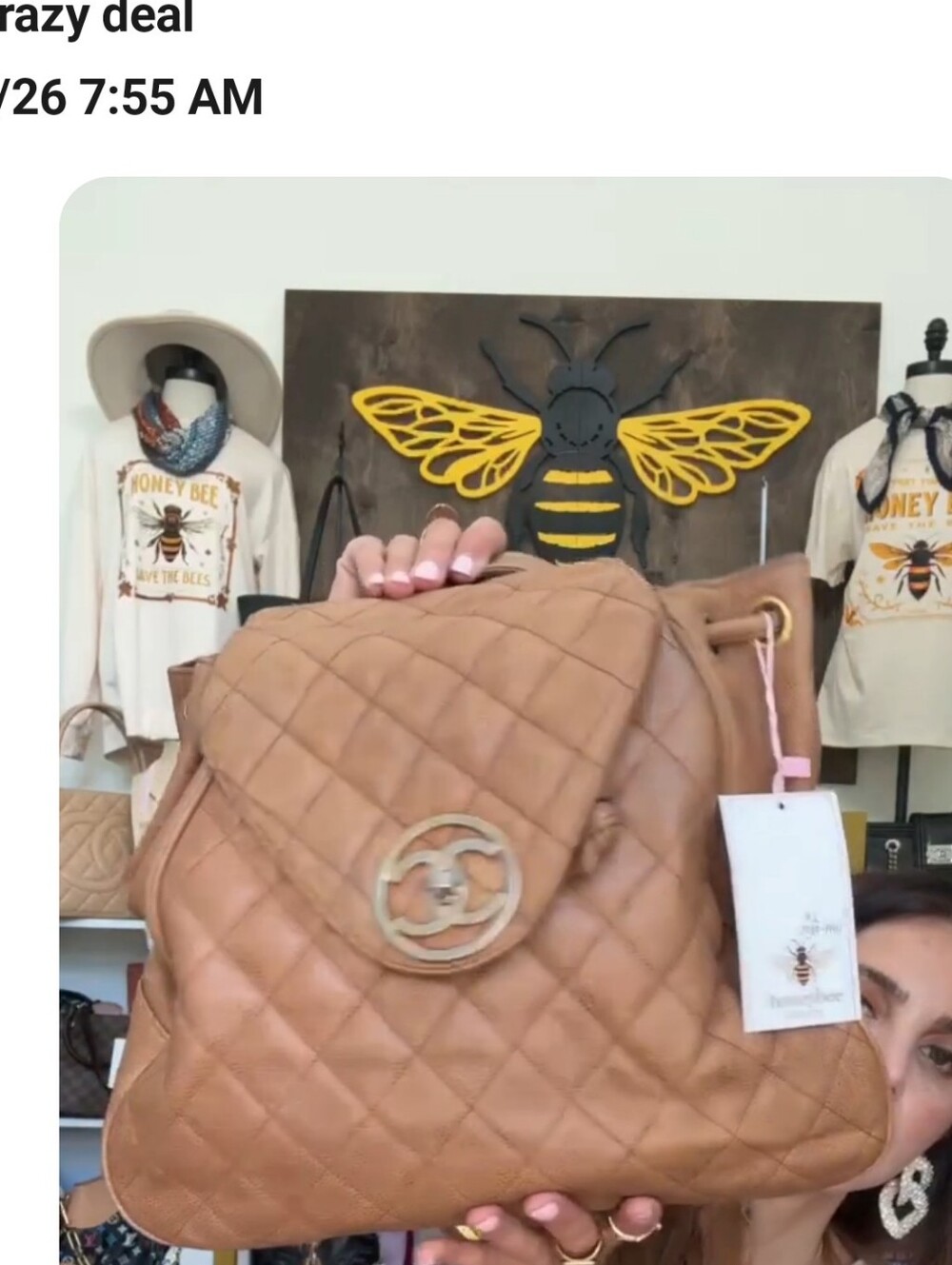CHANEL Quilted Brown Leather Backpack with Gold CC Emblem - Picture 8 of 16